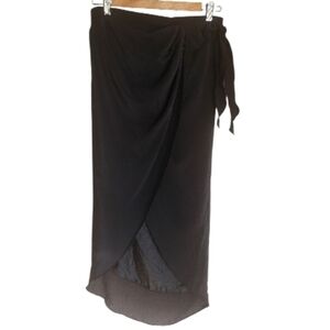 Winter Kate Black Silk Wrap Skirt Sz XS